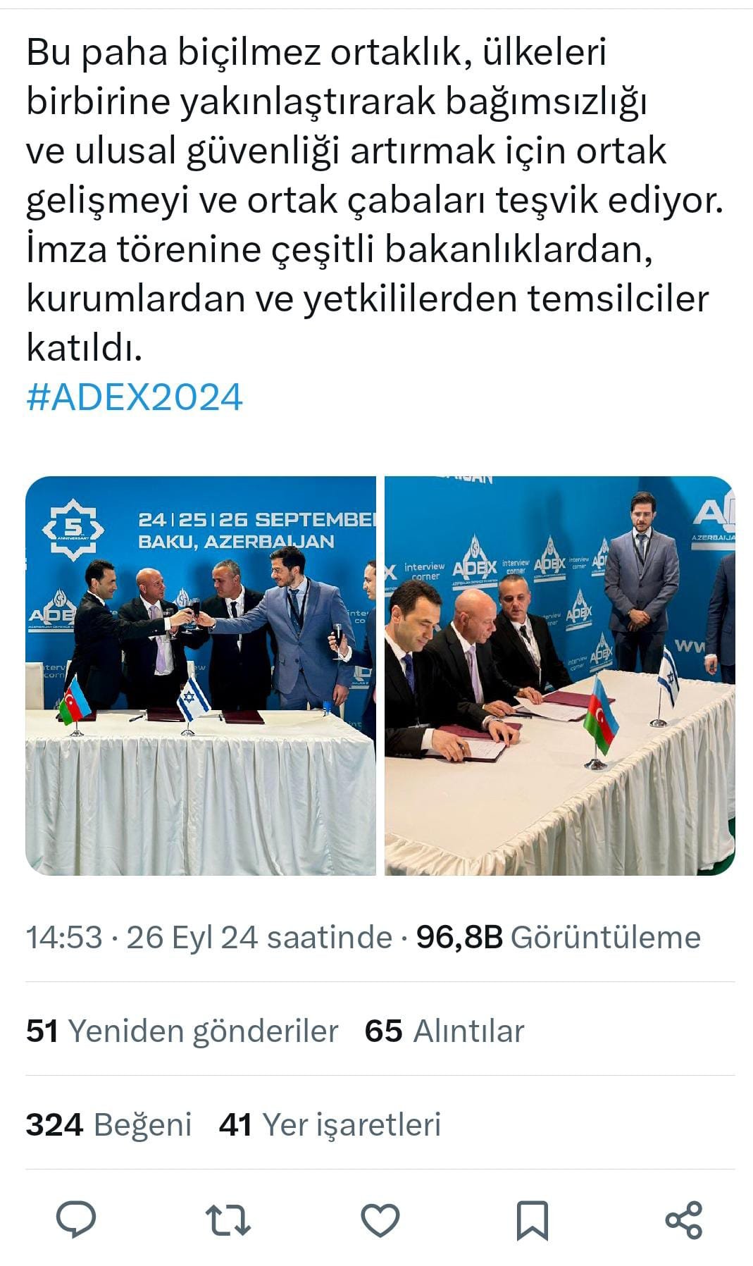 Azerbaycan ve İsrail Arasında Stratejik İşbirliği Anlaşması