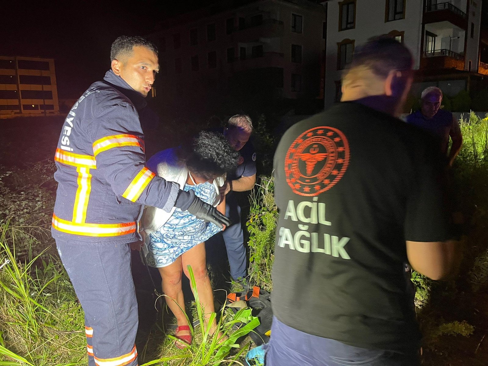 Diken Uçları Toplarken Düşen Kadına Yardım