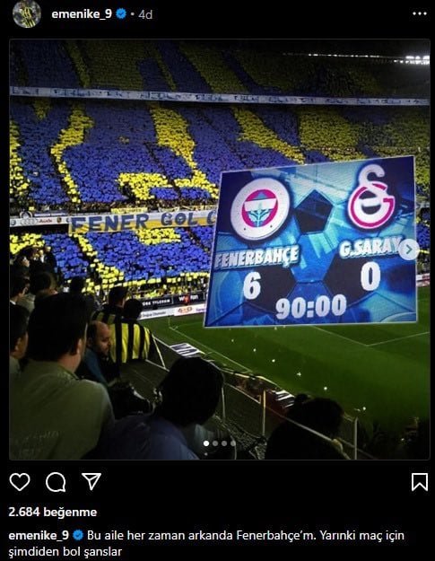 Emmanuel Emenike'den Galatasaray Derbisi Öncesi Dikkat Çeken Paylaşım