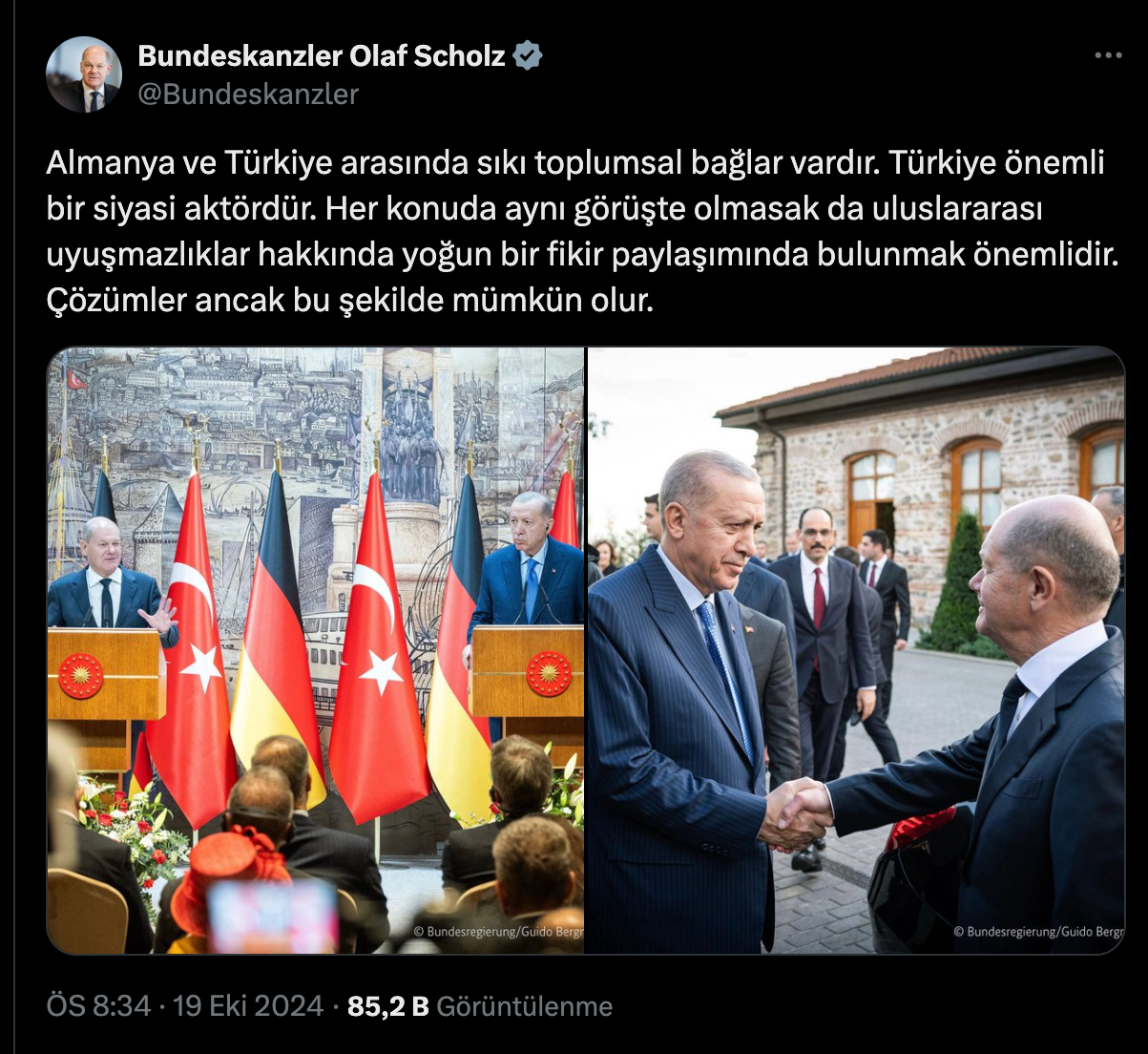 Cumhurbaşkanı Erdoğan, Almanya Başbakanı Scholz ile Görüştü